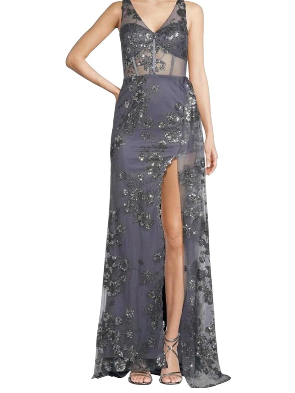 Dear Moon Sequin Mesh Corset Gown Size 11 NWT Formal Dress NWT - Picture 10 of 16